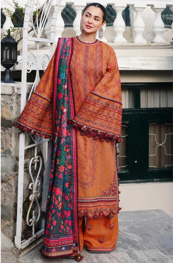 Dhanak | Luxury Embroidered Unstitched 3-Piece Suit