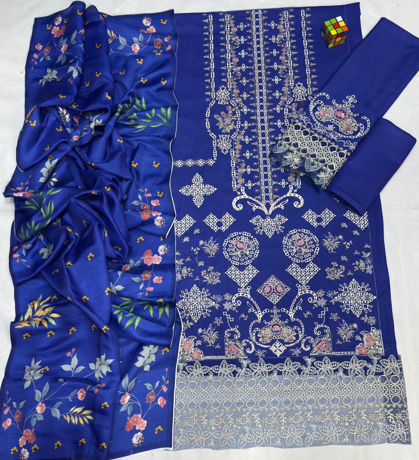 Dhanak | Luxury Embroidered Unstitched 3-Piece Suit