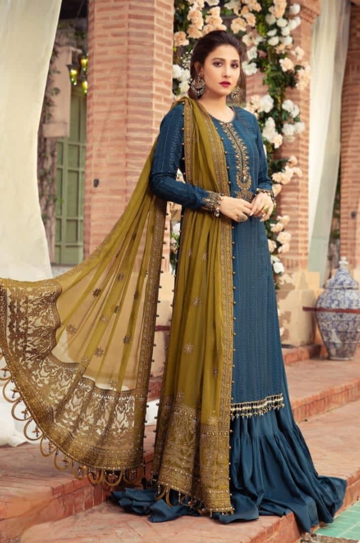 Asim Jofa | Chiffon Embroidered Sequin Luxury Unstitched 3-Piece Suit