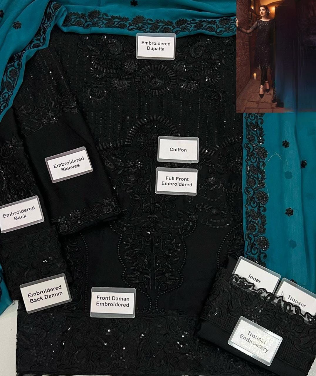 Serene | Chiffon Embroidered Unstitched 3-Piece Suit